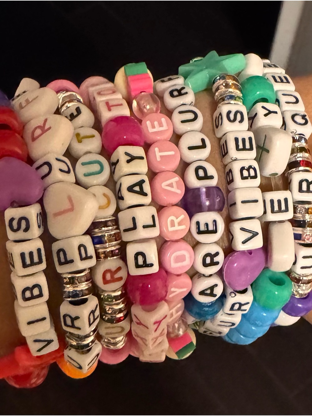 Hand Crafted Festival Kandi- Beaded Charm Bracelets - Picture 2 of 2